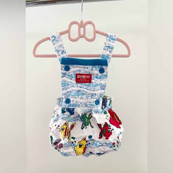 🐠 Vintage Fishy Bubble Oshkosh 🐠 3-6m (Roomy Fit) - ADORABLE print!! - Picture 1 of 6